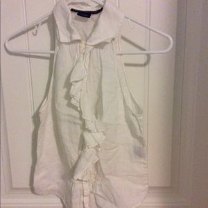 Ralph Lauren Linen Ruffle Tank